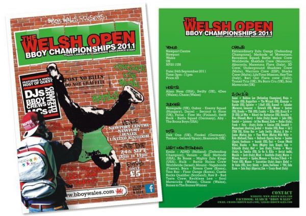The Welsh Open Bboy Championship 2011 poster
