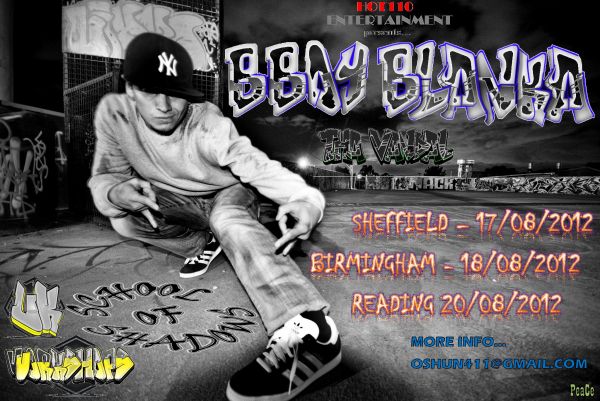 Bboy Blanka aka Tha Vandal 'School Of Shadows' UK Workshops poster