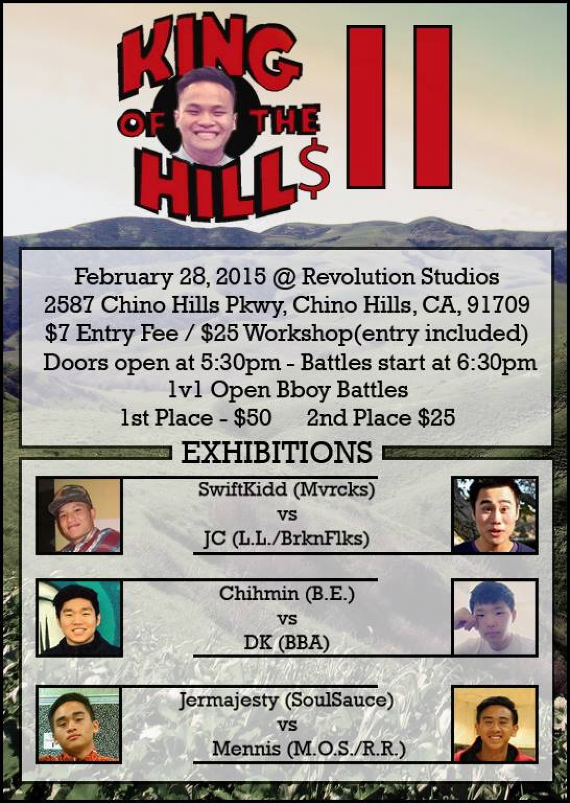 King of the Hills 2: Open 1v1 Bboy Battle poster