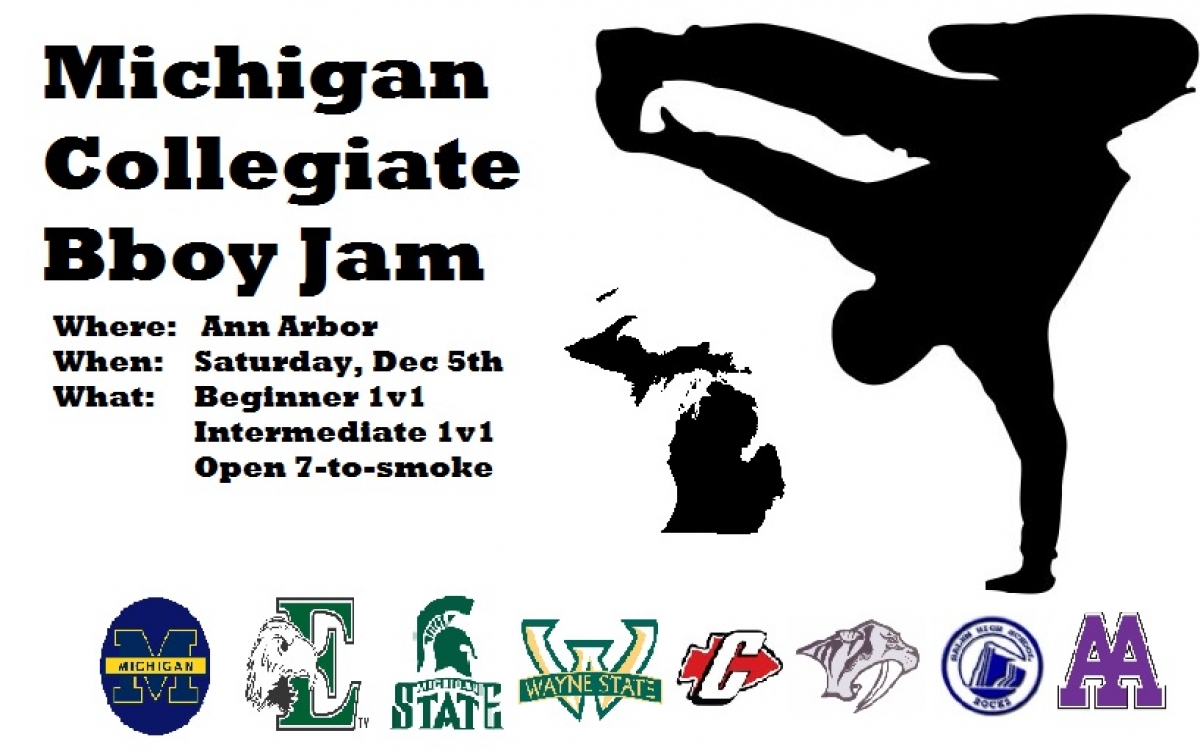 Michigan Collegiate Bboy Battle 1v1 poster
