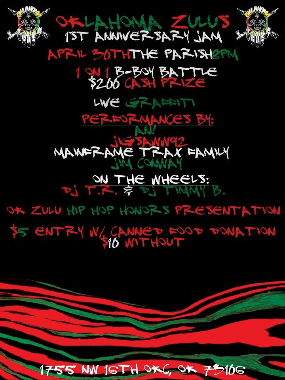 Oklahoma Zulus 1st Anniversary Jam poster