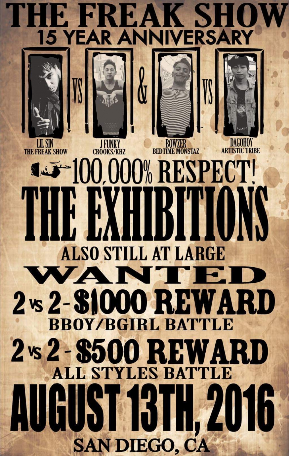 The FreakShow 15 year Anniversary poster