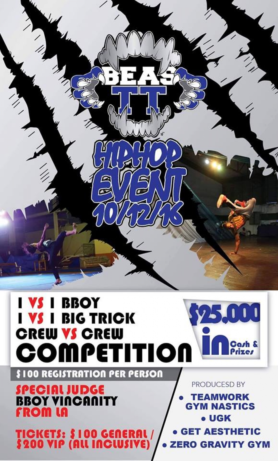 BeasTT Bboy Battle and Hip Hop competition 2016 poster