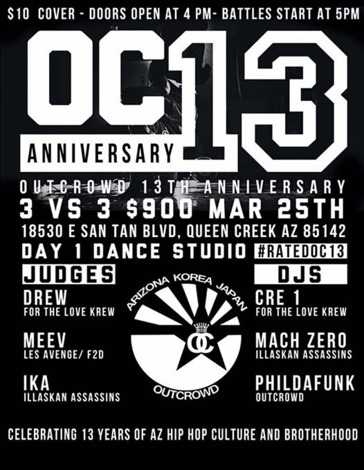 Outcrowd 13th Anniversary 2017 poster
