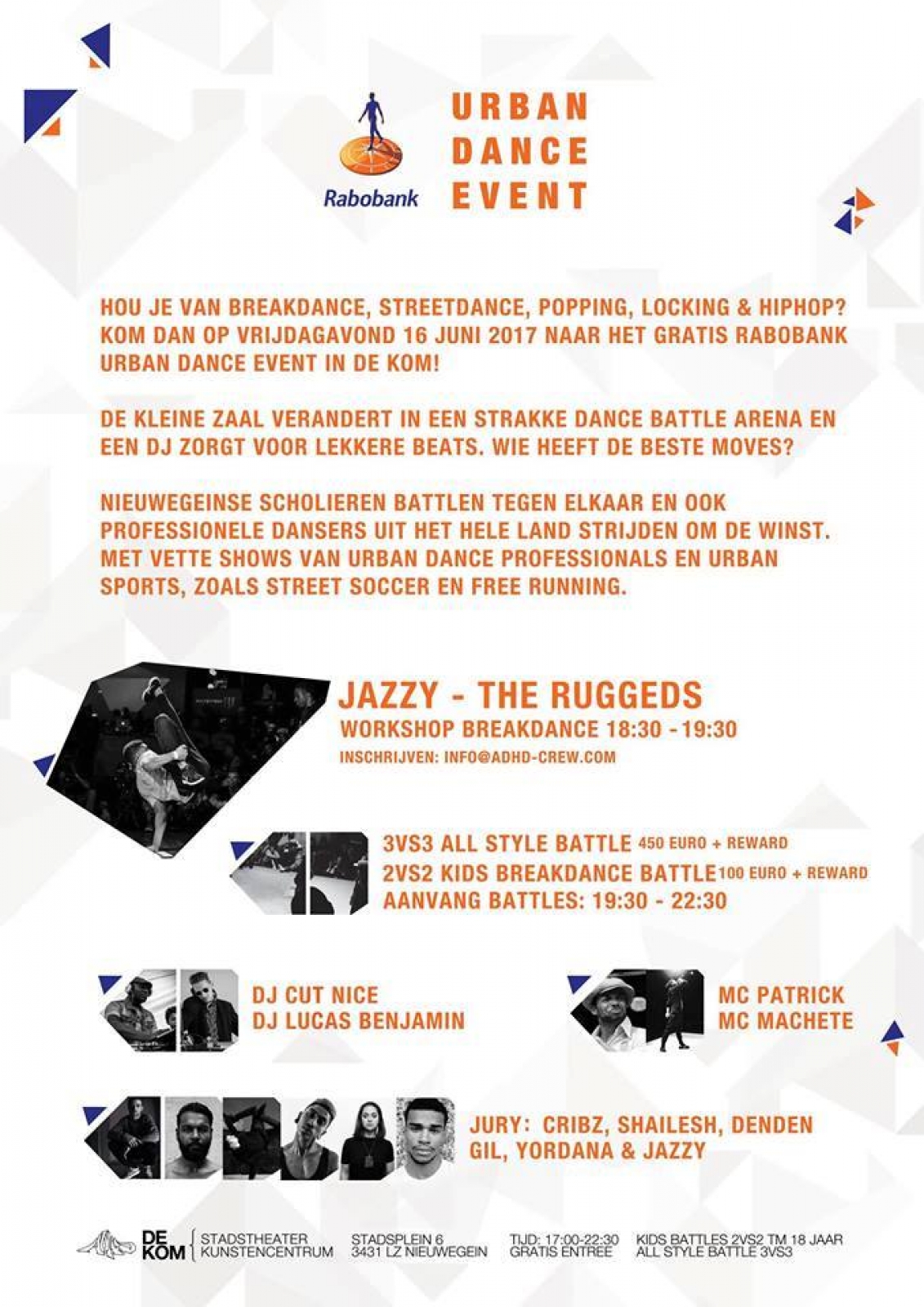 Rabobank Urban Dance Event 2017 poster