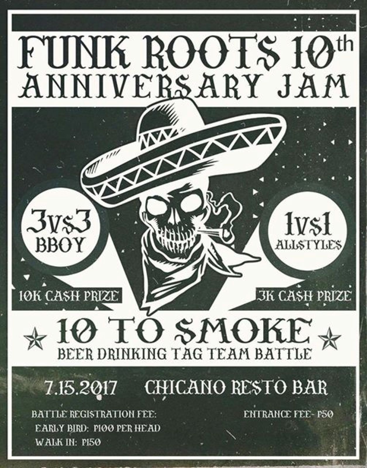 Funkroots 10th Anniv Jam X Chicano Night 2017 poster