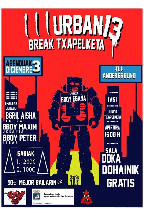 URBAN 13 Break Txapelketa 2017 poster