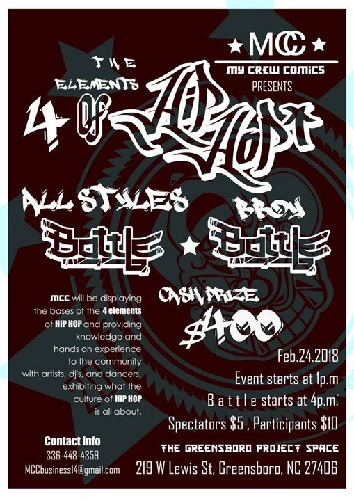 The 4 Elements of Hip Hop Art Show and Dance Battle 2018 poster