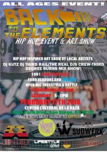 BACK To The ELEMENTS A Hip Hop Event & Art Show 2018