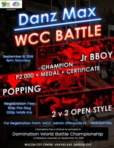 WCC : BBOY/POPPING/OPEN STYLE BATTLE 2018