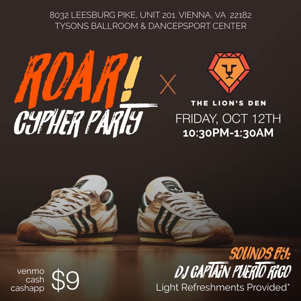 ROAR: The Lion’s Den Cypher Party 2018 poster