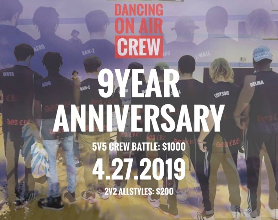 DANCING ON AIR CREW 9yr Anniversary 2019 poster