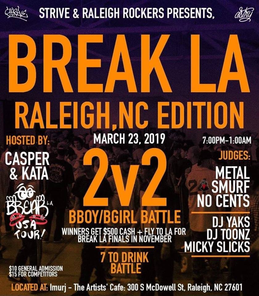 Break L.A. Raleigh 2019 poster