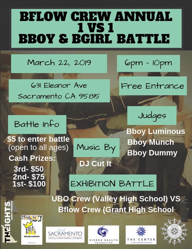 B-Flow’s Annual 1v1 Bboy and Bgirl Battle 2019 poster