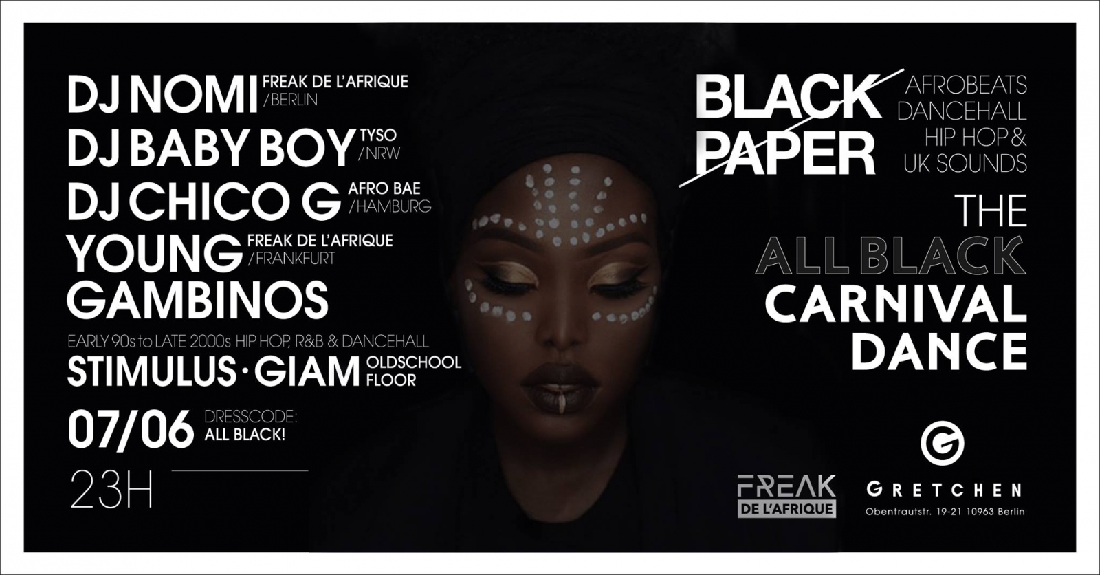 Black Paper - The ALL BLACK Carnival Dance 2019 poster