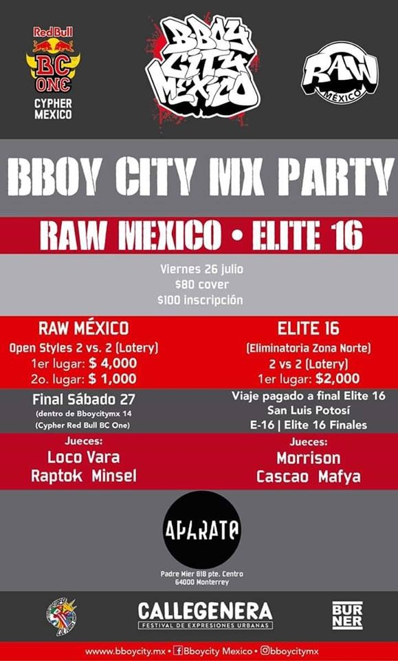 RAW Mexico - Elite16 - Pre Party Bbcmx 2019 poster